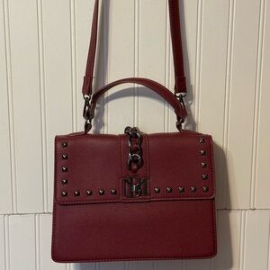 Badgley Mischa Stylish Burgundy Studded Satchel